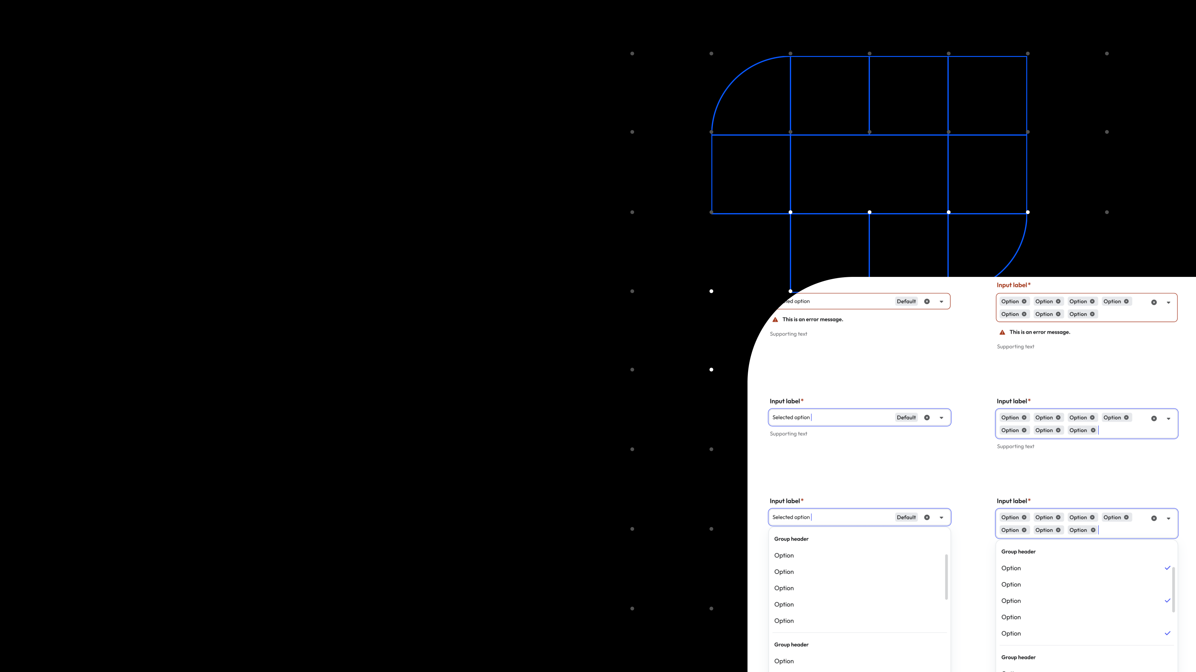 Graphic of a close up of a website depicting an Our Projects page with sample project names and dates.